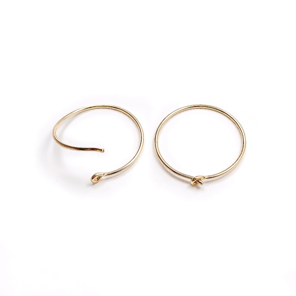 Dainty 14k Gold filled ear hoops - Picture 3 of 4